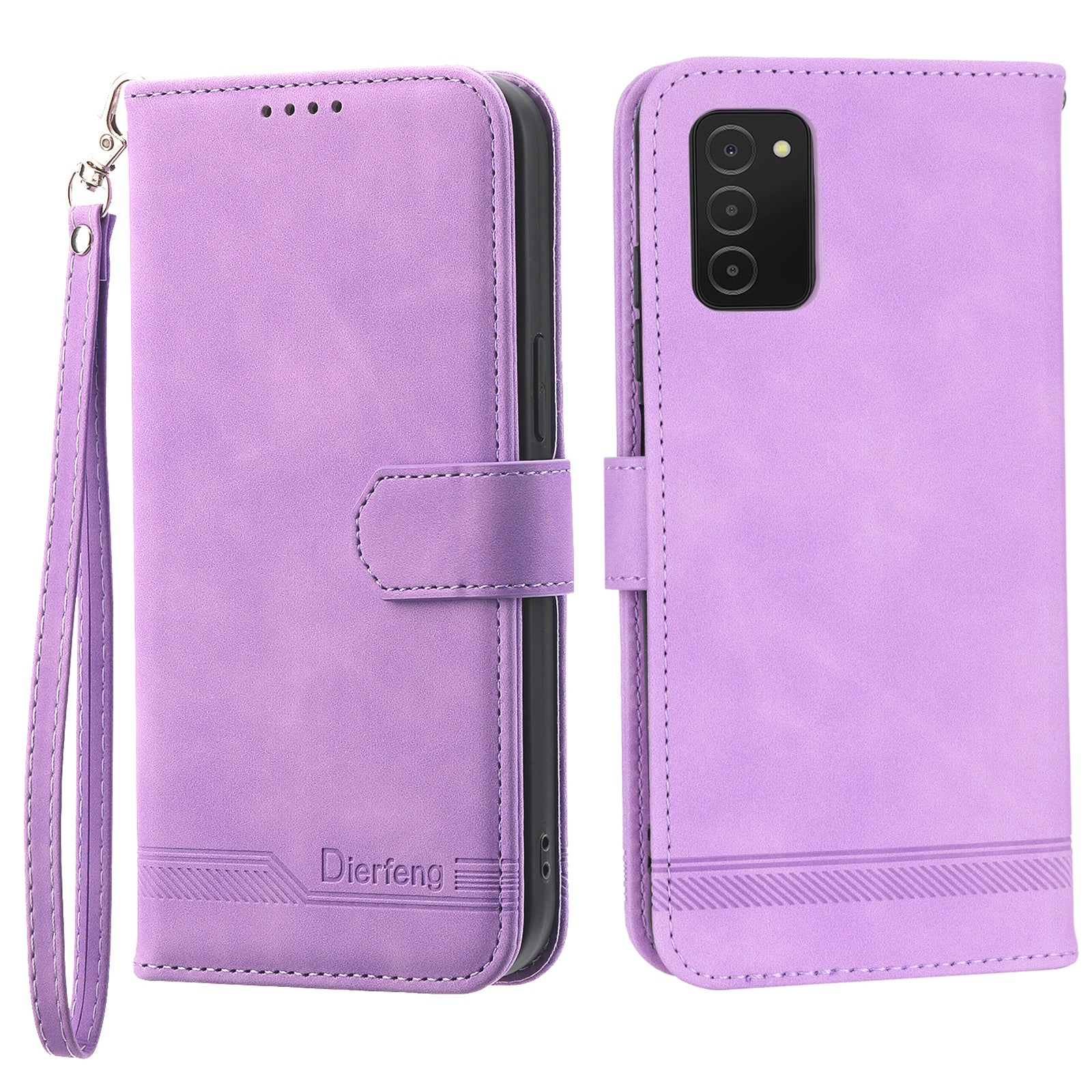 DIERFENG DF-03 Phone Case for Samsung Galaxy A03s (166.5 x 75.98 x 9.14mm) Stand Wallet Lines Imprinted Leather Phone Cover DIERFENG DF-03 Phone Case for Samsung Galaxy A03s (166.5 x 75.98 x 9.14mm) Stand Wallet Lines Imprinted Leather Phone Cover